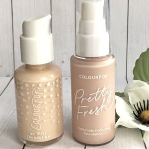 2 Colourpop foundations, No Filter & Pretty Fresh